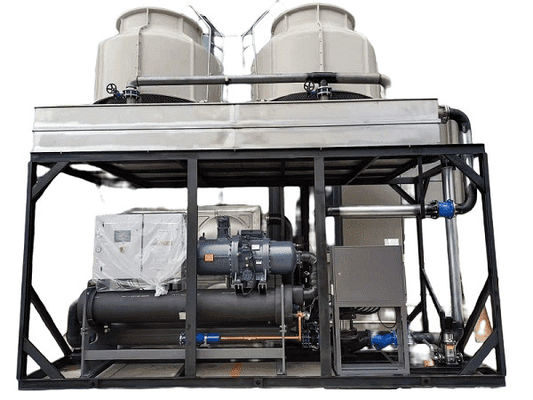 comprar Chiller de baja temperatura de tipo tornillo refrigerado con agua de 100 hp con compresores dobles Hanbell para máquina de moldeo por inyección online manufacture