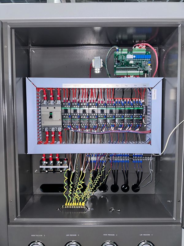 Suministro de fábrica 60HP refrigerado por aire industrial de agua de refrigeración 60 toneladas tipo de rollo de refrigerador de glicol con cuatro compresores de rollo
