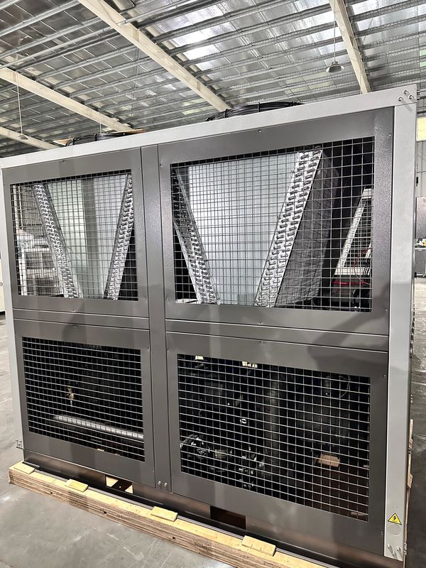 Suministro de fábrica 60HP refrigerado por aire industrial de agua de refrigeración 60 toneladas tipo de rollo de refrigerador de glicol con cuatro compresores de rollo