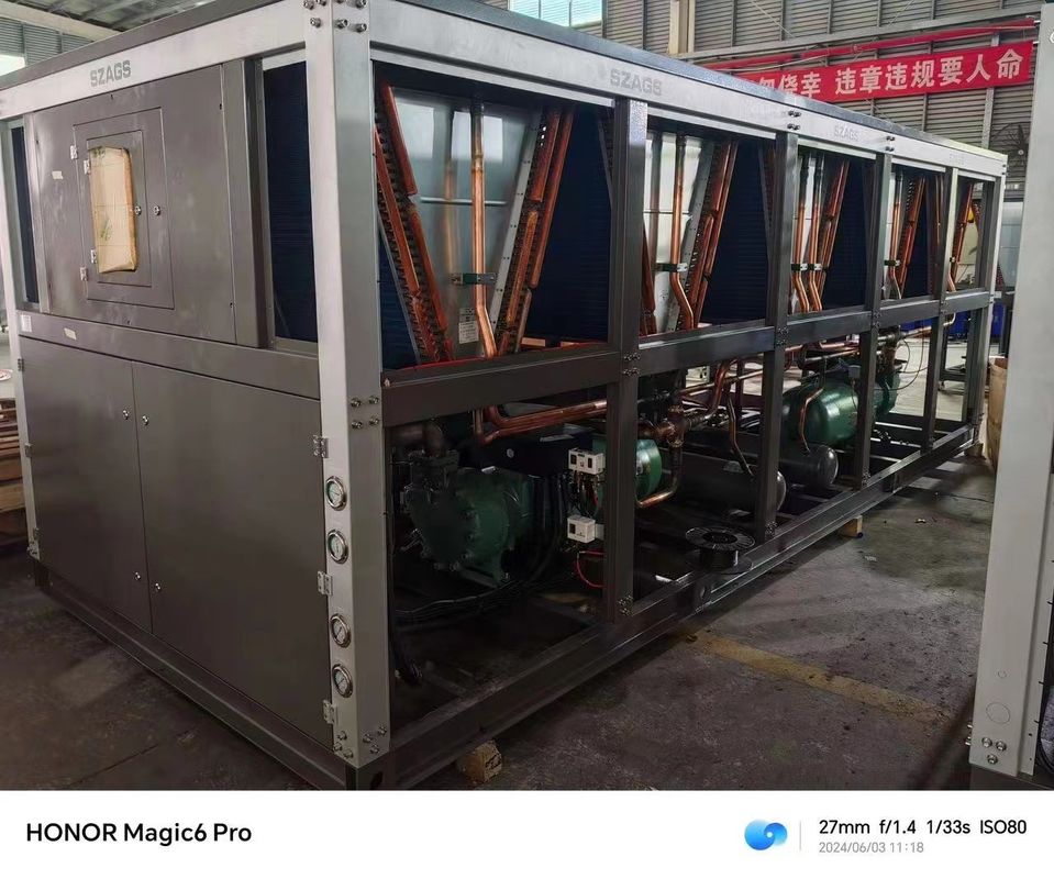 Refrigerador de agua industrial portátil de 120 CV tipo de tornillo semi-hermético