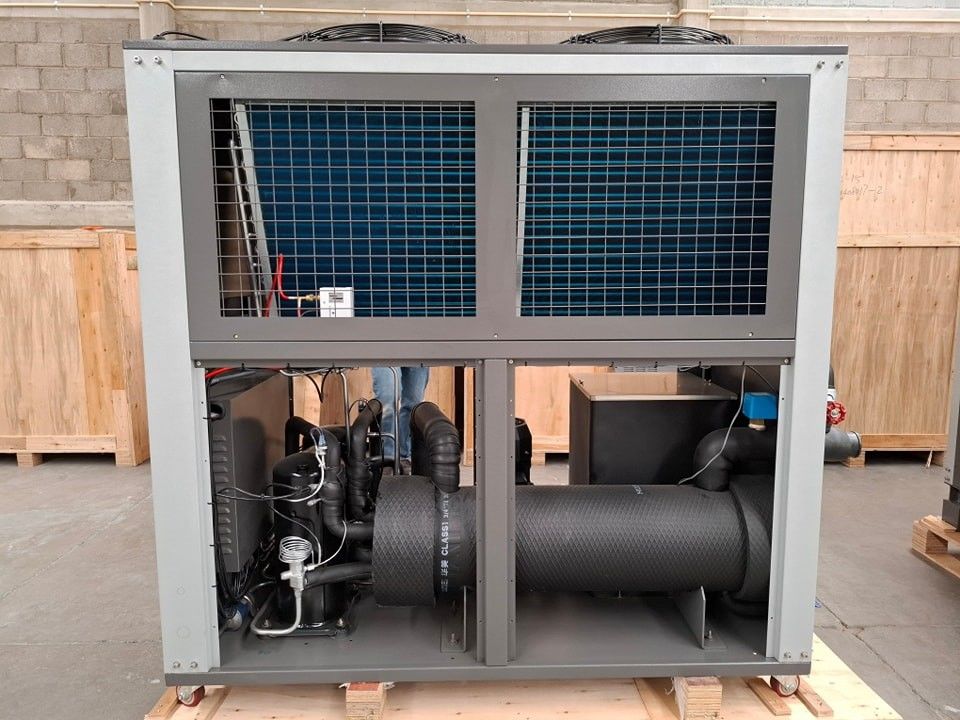 5HP Industrial de refrigeración de agua de procesamiento de plástico 5RT refrigerador por aire para la refrigeración química farmacéutica condensador de tubos de cobre