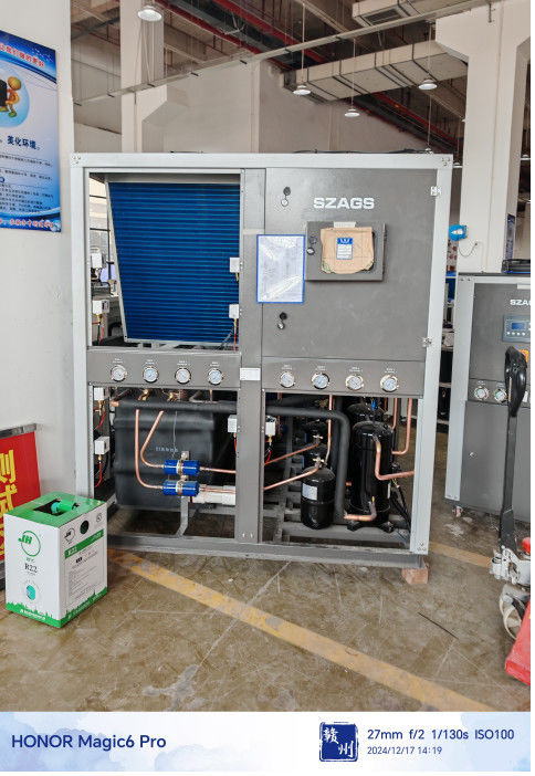 Sistema integrado de refrigeración industrial de tipo hermético de 60 CV con evaporador de cáscara y tubo Capacidad 1850 kg