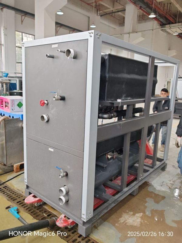 Sistema integrado de enfriadores industriales de 15 caballos de fuerza válvula de expansión de tipo Emerson hermética de rollo para refrigeración superior