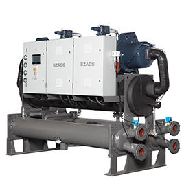 AGS-100WSH Chiller de tornillo refrigerado por agua de 100 HP para extrusión de plásticos y procesamiento de moho con compresor de tornillo semihérmico